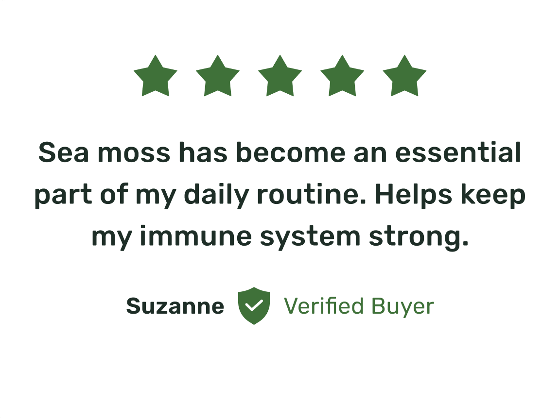 A customer review for Marine Organics certified organic Sea Moss & Bladderwrack capsules